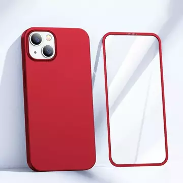 Joyroom 360 Full Case Cover für iPhone 13 Back &amp; Front Cover Tempered Glass Red (JR-BP927 red)