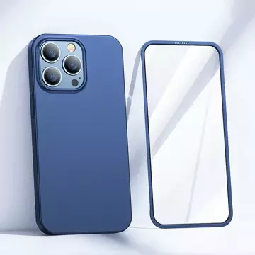 Joyroom 360 Full Case Cover für iPhone 13 Pro Back &amp; Front Cover Tempered Glass Blue (JR-BP935 blue)