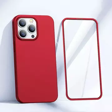 Joyroom 360 Full Case Cover für iPhone 13 Pro Back &amp; Front Cover Tempered Glass Red (JR-BP935 red)