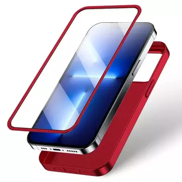 Joyroom 360 Full Case Cover für iPhone 13 Pro Back &amp; Front Cover Tempered Glass Red (JR-BP935 red)