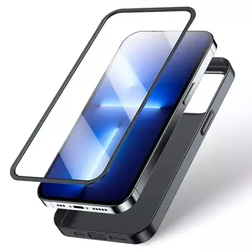 Joyroom 360 Full Case Cover für iPhone 13 Pro Rückseite und Vorderseite gehärtetes Glas schwarz (JR-BP935 schwarz)