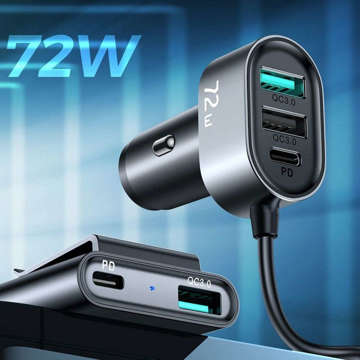 Joyroom JR-CL05 Autoladegerät 3x USB 2x USB-C 1,5m 72W Schwarz