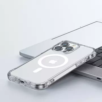 Joyroom Magnetic Defender Magnetische Hülle für iPhone 14 Plus gepanzerte Hülle mit Hakenständer durchsichtig (MagSafe-kompatibel)