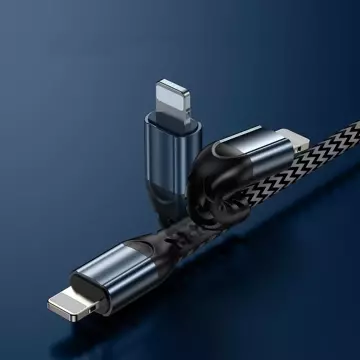 Joyroom N10 King Kong Serie Set aus 3 x Nylonkabel USB - Lightning Kabel (0.25m 1.2m 2m) 2.4A grau