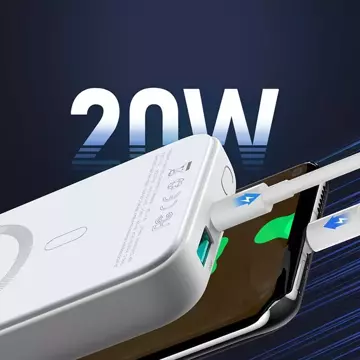 Joyroom Powerbank 10000mAh 20W Power Delivery Quick Charge 15W Magnetic Qi Wireless Charger für iPhone Kompatibel mit MagSafe weiß (JR-W020 weiß)