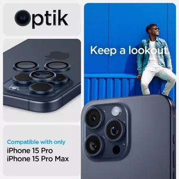 KAMERAABDECKUNG SPIGEN OPTIK.TR „EZ FIT“ KAMERASCHUTZ 2ER-PACK IPHONE 14 PRO / PRO MAX / 15 PRO / PRO MAX BLAU TITAN