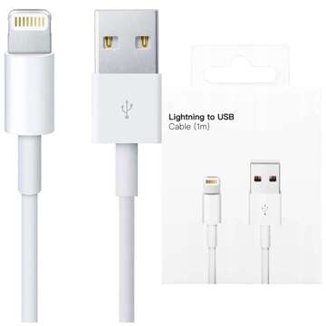 Kabel 1m Lightning auf USB-A USB für Apple iPhone, iPad, iPod BOX Weiß