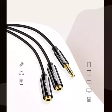 "Kabel UGREEN Kabel Kopfhörer Splitter 3,5 mm Miniklinke AUX 25cm schwarz (20816)"