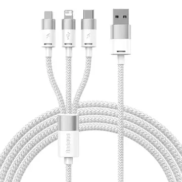 Kabel USB 3w1 Baseus StarSpeed, USB-C Micro-USB Lightning, 3,5A, 1,2m (zweimal)