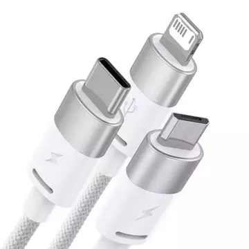 Kabel USB 3w1 Baseus StarSpeed, USB-C Micro-USB Lightning, 3,5A, 1,2m (zweimal)