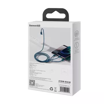 Kabel USB 3w1 Baseus Superior Series, USB bis Micro USB / USB-C / Lightning, 3.5A, 1.2m (niebieski)