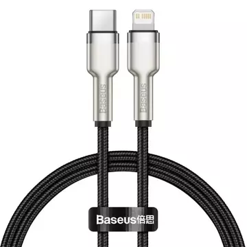 Kabel USB-C für Lightning Baseus Cafule, PD, 20W, 0,25m (schwarz)