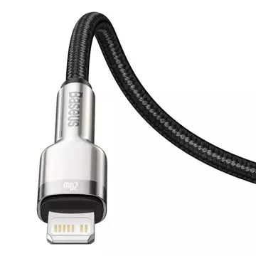 Kabel USB-C für Lightning Baseus Cafule, PD, 20W, 0,25m (schwarz)