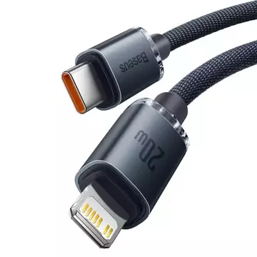 Kabel USB-C für Lightning Baseus Crystal, 20W, PD, 1.2m (schwarz)