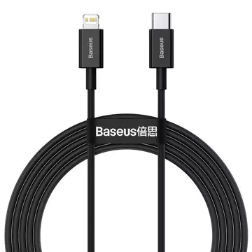 Kabel USB-C für Lightning Baseus Superior Series, 20W, PD, 2m (schwarz)