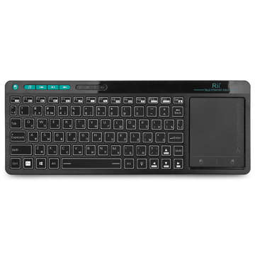 Kabellose RGB-LED-Tastatur mit Touchpad für Tablet-PC-TV Schwarze Alogy-Maus