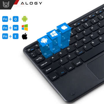 Kabellose Tastatur mit Bluetooth Touchpad Touchpad für PC TV Tablet USB-C Alogy Wireless Schwarz