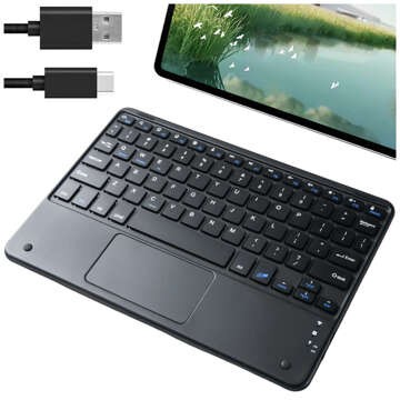 Kabellose Tastatur mit Bluetooth Touchpad Touchpad für PC TV Tablet USB-C Alogy Wireless Schwarz