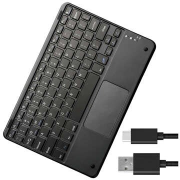 Kabellose Tastatur mit Bluetooth Touchpad Touchpad für PC TV Tablet USB-C Alogy Wireless Schwarz