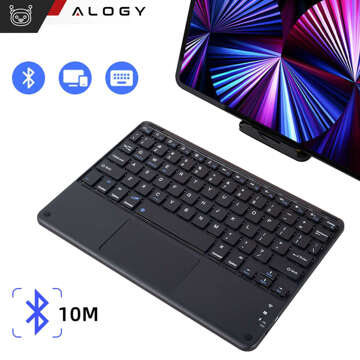 Kabellose Tastatur mit Bluetooth Touchpad Touchpad für PC TV Tablet USB-C Alogy Wireless Schwarz