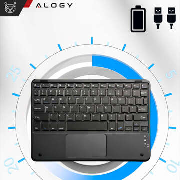 Kabellose Tastatur mit Bluetooth Touchpad Touchpad für PC TV Tablet USB-C Alogy Wireless Schwarz