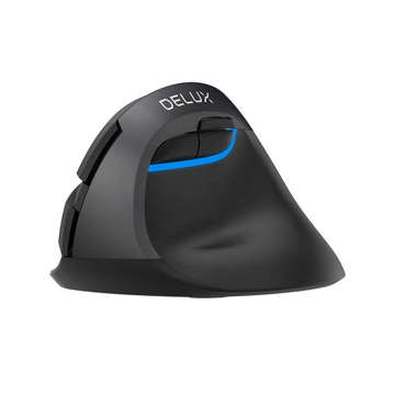 Kabellose vertikale Maus Delux M618Mini DB BT 2.4G 2400DPI (schwarz)