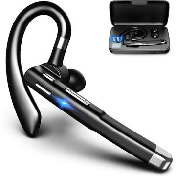 Kabelloses Bluetooth 5.0-Headset mit Powerbank für Anrufe für Fahrer schwarz