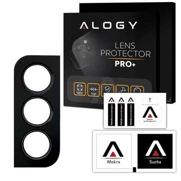 Kamera-Schutzhülle aus Metall Alogy Metall-Objektivabdeckung für Galaxy S22 Plus Schwarz