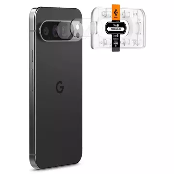 Kameraabdeckung aus gehärtetem Glas Spigen Optik.Tr „EZ Fit“ Kameraschutz 2er-Pack für Google Pixel 9 Pro XL Kristallklar