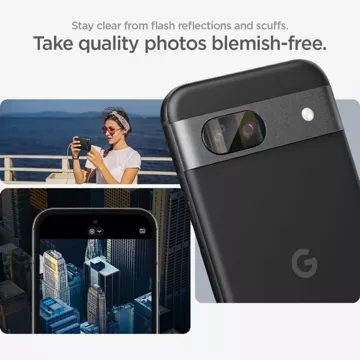 Kameraschutz aus gehärtetem Glas Spigen Optik.TR „EZ FIT“ Kameraschutz 2er-Pack für Google Pixel 8A Klar