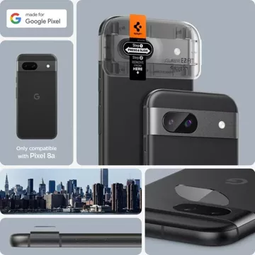 Kameraschutz aus gehärtetem Glas Spigen Optik.TR „EZ FIT“ Kameraschutz 2er-Pack für Google Pixel 8A Klar