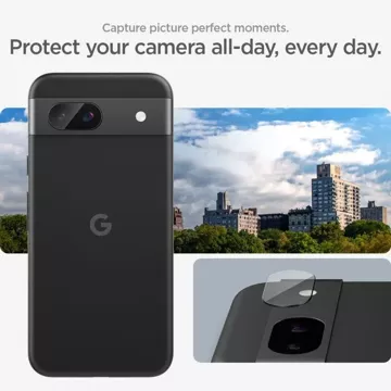 Kameraschutz aus gehärtetem Glas Spigen Optik.TR „EZ FIT“ Kameraschutz 2er-Pack für Google Pixel 8A Klar