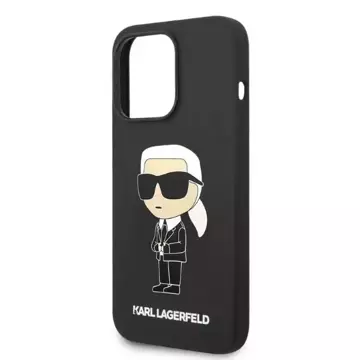 Karl Lagerfeld Case KLHCP14XSNIBCKK für iPhone 14 Pro Max 6.7" Hardcase Silikon Ikonik schwarz/schwarz