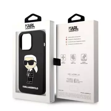 Karl Lagerfeld Case KLHCP14XSNIBCKK für iPhone 14 Pro Max 6.7" Hardcase Silikon Ikonik schwarz/schwarz