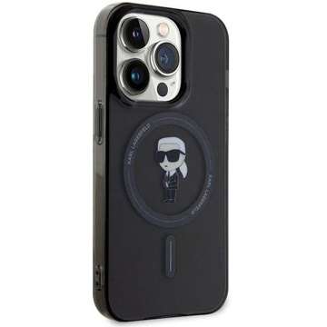 Karl Lagerfeld Hülle KLHMP15LHFCKNOK für iPhone 15 Pro 6,1" Schwarz/Schwarz Hardcase IML Iconic MagSafe