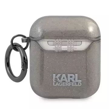 Karl Lagerfeld KLA2UKHGK AirPods decken czarny/schwarz Glitter Karl`s Head ab