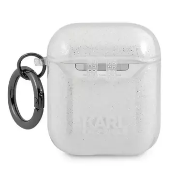 Karl Lagerfeld KLA2UKHGS AirPods Cover srebrny/silver Glitter Karl`s Head