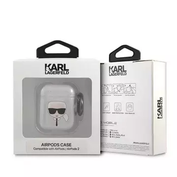 Karl Lagerfeld KLA2UKHGS AirPods Cover srebrny/silver Glitter Karl`s Head