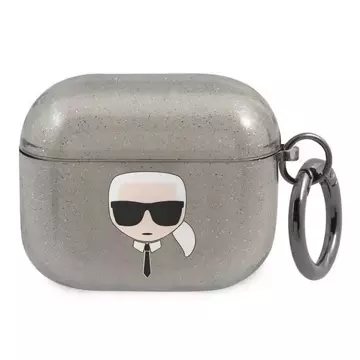 Karl Lagerfeld KLA3UKHGK AirPods 3 Cover czarny/black Glitter Karl`s Head