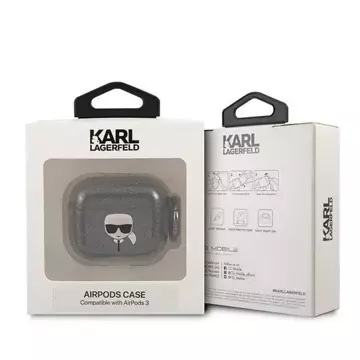 Karl Lagerfeld KLA3UKHGK AirPods 3 Cover czarny/black Glitter Karl`s Head