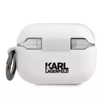 Karl Lagerfeld KLACAPSILCHWH AirPods Pro Cover weiß/weiß Silikon Choupette