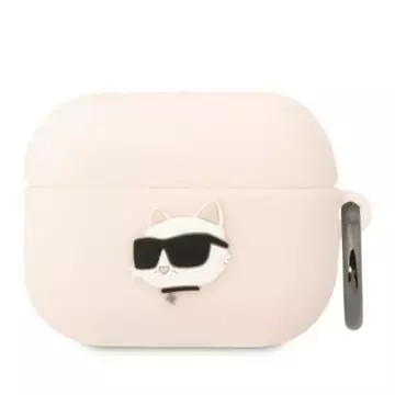 Karl Lagerfeld KLAPRUNCHP Schutzhülle für Apple AirPods Pro Cover pink/pink Silikon Choupette Head 3D