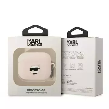 Karl Lagerfeld KLAPRUNCHP Schutzhülle für Apple AirPods Pro Cover pink/pink Silikon Choupette Head 3D