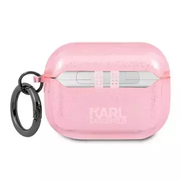 Karl Lagerfeld KLAPUKHGP AirPods Pro Cover Pink / Pink Glitter Karl`s Head