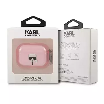 Karl Lagerfeld KLAPUKHGP AirPods Pro Cover Pink / Pink Glitter Karl`s Head