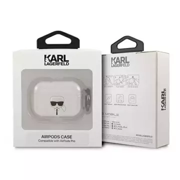 Karl Lagerfeld KLAPUKHGS AirPods Pro Cover srebrny/silver Glitter Karl`s Head