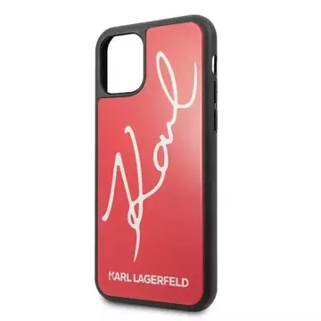 Karl Lagerfeld KLHCN58DLKSRE iPhone 11 Pro czerwony/red Hard Case Signature Glitter