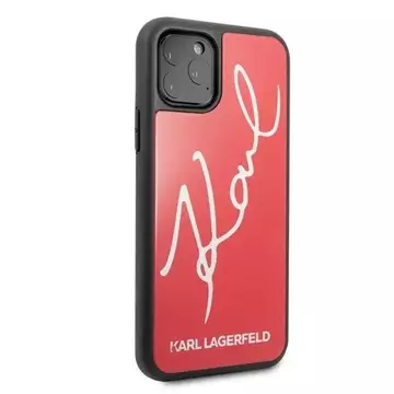 Karl Lagerfeld KLHCN58DLKSRE iPhone 11 Pro czerwony/red Hard Case Signature Glitter