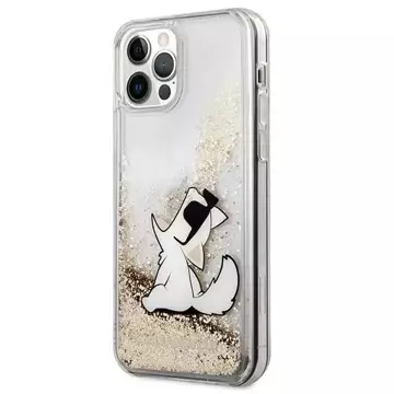 Karl Lagerfeld KLHCP12LGCFD iPhone 12 Pro Max złoty/gold Hardcase Liquid Glitter Choupette Fun