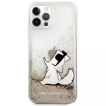 Karl Lagerfeld KLHCP12LGCFD iPhone 12 Pro Max złoty/gold Hardcase Liquid Glitter Choupette Fun